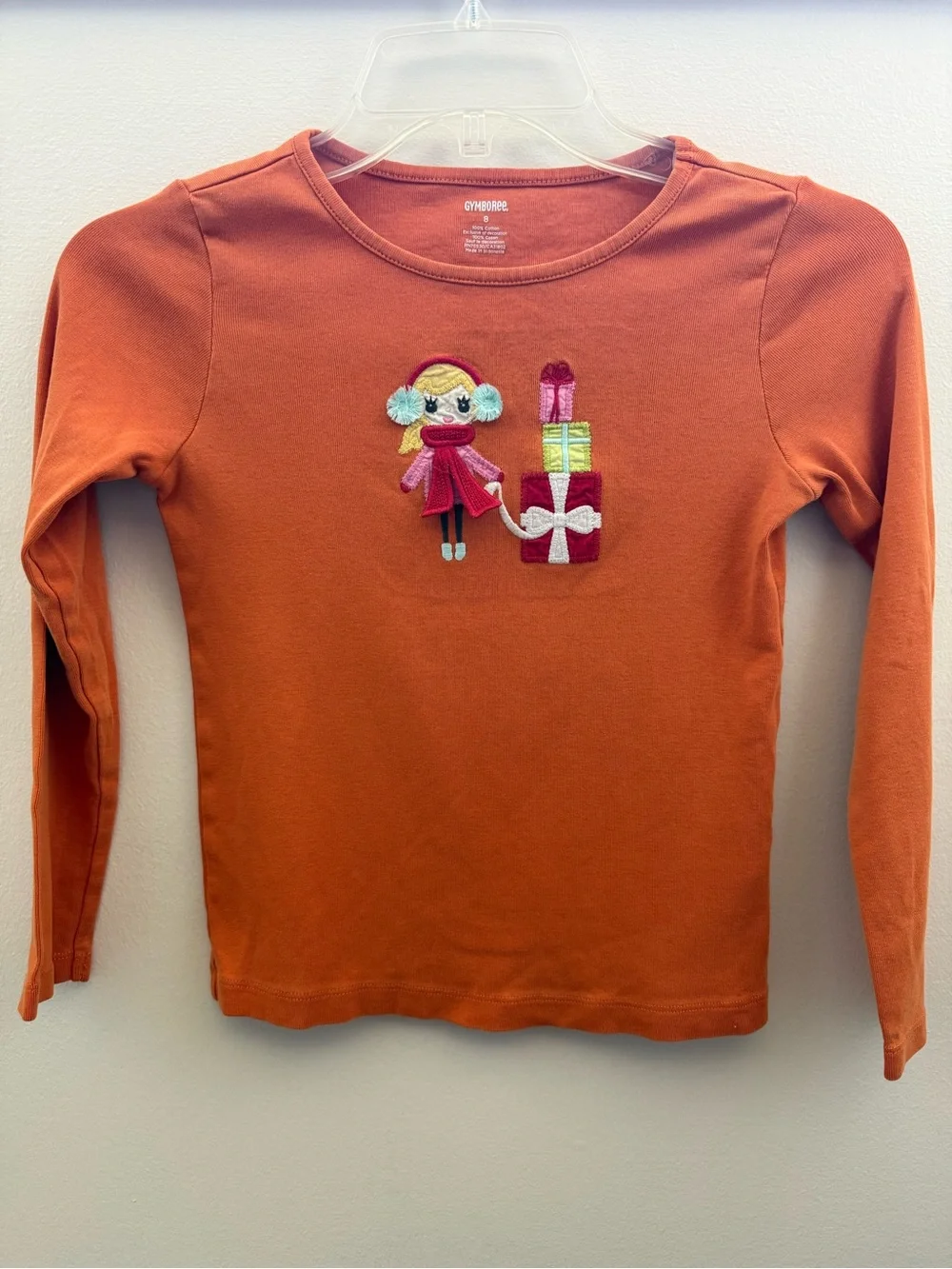Vintage Gymboree Orange holiday Christmas shirt 8